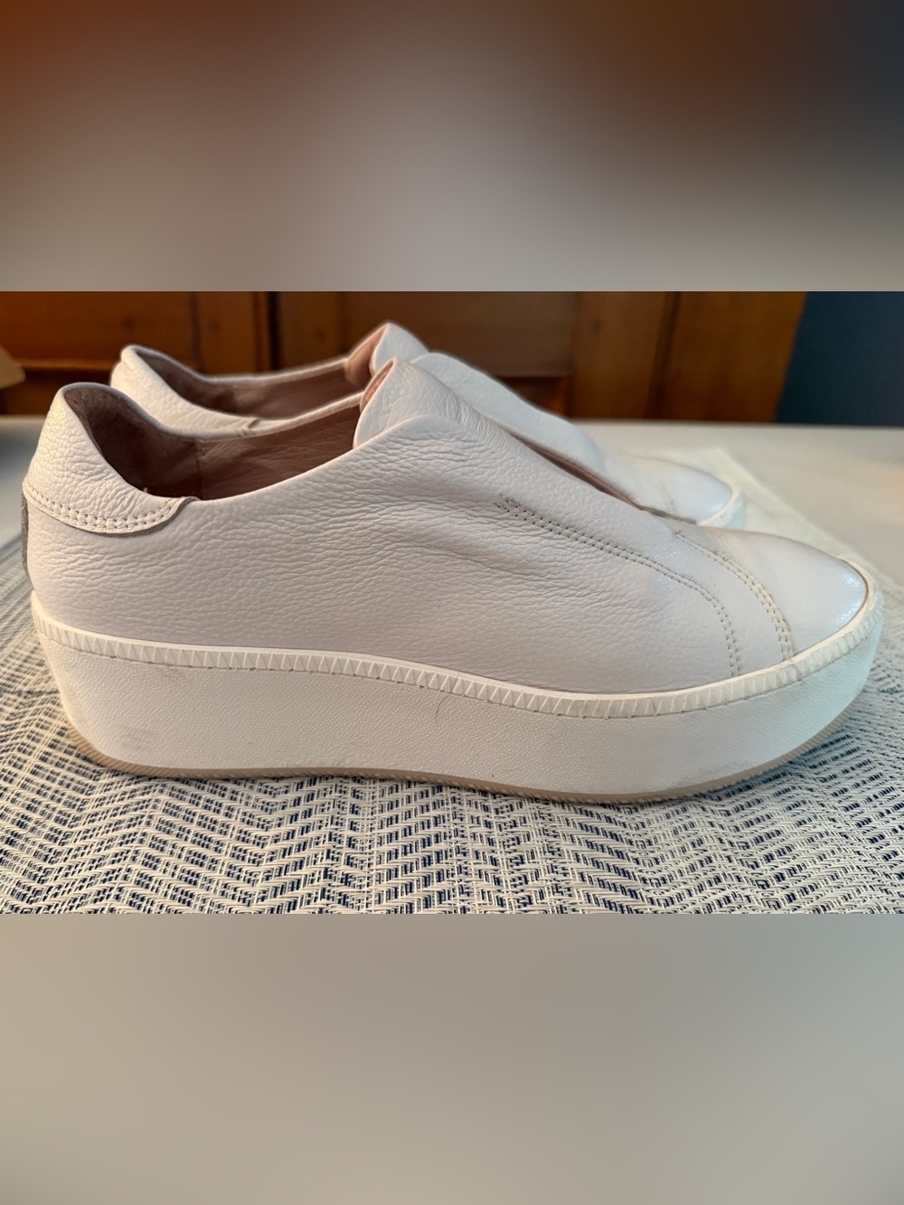 Sole Bliss Drama Slip-On Leather Sneakers in White